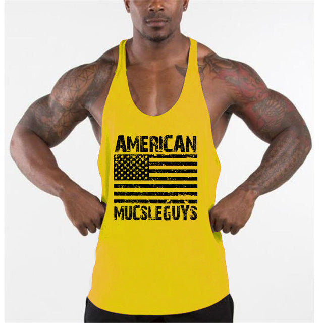 Muscleguys fitness clothing golds men tank tops   style cotton sleeveless shirt bodybuilding workout Stringer singlet men