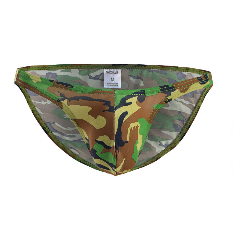 Men Camouflage U Convex Pouch Briefs Breathable G-string Thongs Low Rise Underwear Wear F11