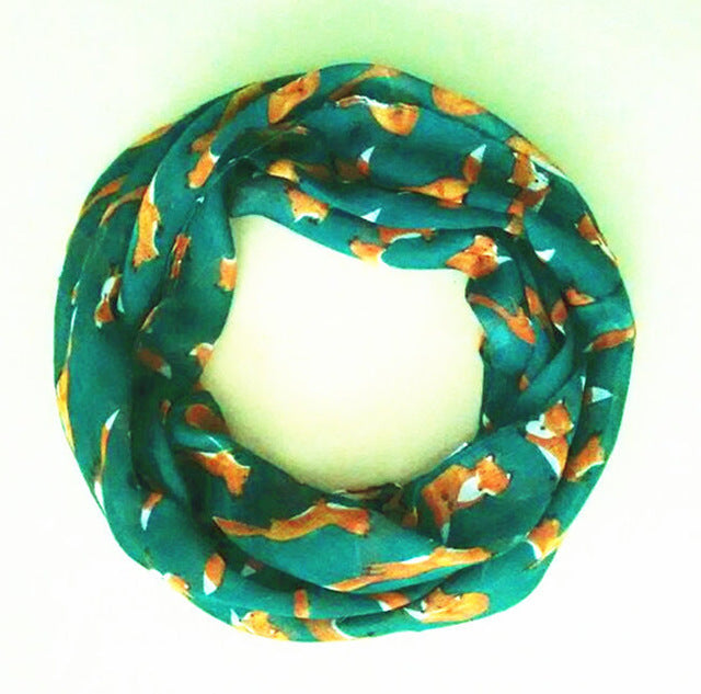 8 Colors new fashion baby scarf children collar spring new design cute patterns warm small fox print child neckerchief
