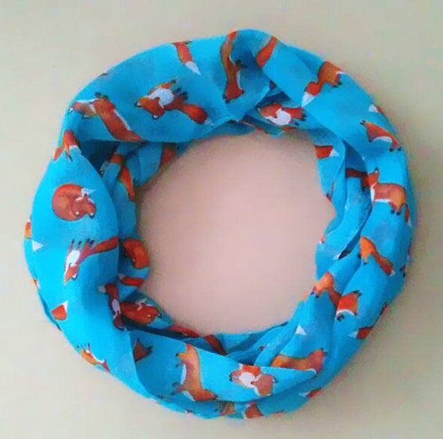 8 Colors new fashion baby scarf children collar spring new design cute patterns warm small fox print child neckerchief