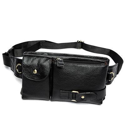 Men's Leather Waist Strap Travel Bag