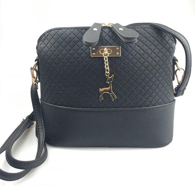 Women's Luxury Leather Shell-Shaped Messenger Shoulder Handbag