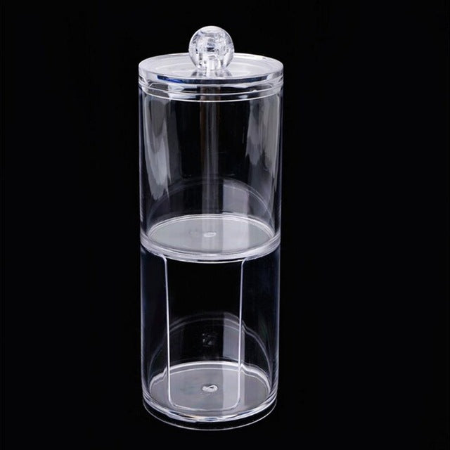 Small Cylindrical Acrylic Makeup Cotton Storage Boxes