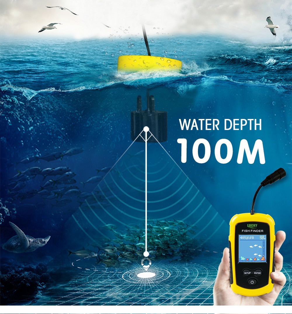 Portable 100M LCD Display Sonar Tech Fish Finder