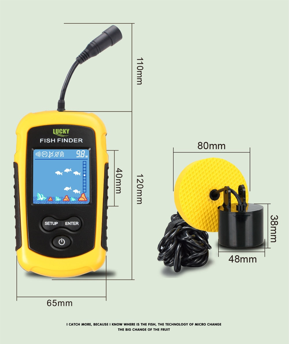 Portable 100M LCD Display Sonar Tech Fish Finder
