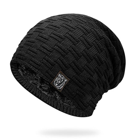 Men's Knitted Velvet Lined Skull Cap Beanie