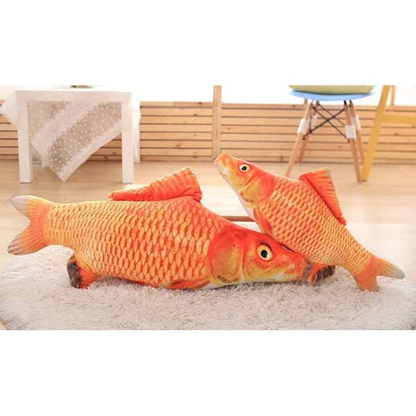 Plush Creative 3D Carp Fish Shape Cat Toy