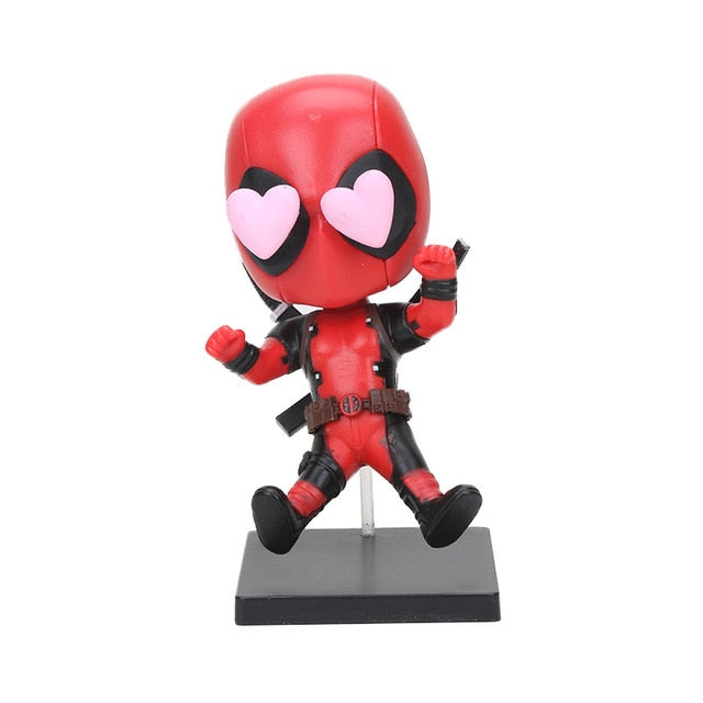 New 10cm Marvel Toys Deadpool Figure Bobble-Head 1/10 Scale Painted Wade Winston Wilson Superhero Collectible Model Dolls Toy