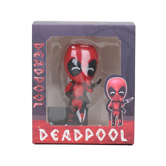 New 10cm Marvel Toys Deadpool Figure Bobble-Head 1/10 Scale Painted Wade Winston Wilson Superhero Collectible Model Dolls Toy