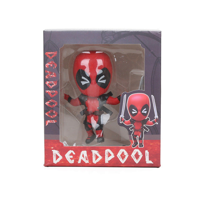 New 10cm Marvel Toys Deadpool Figure Bobble-Head 1/10 Scale Painted Wade Winston Wilson Superhero Collectible Model Dolls Toy