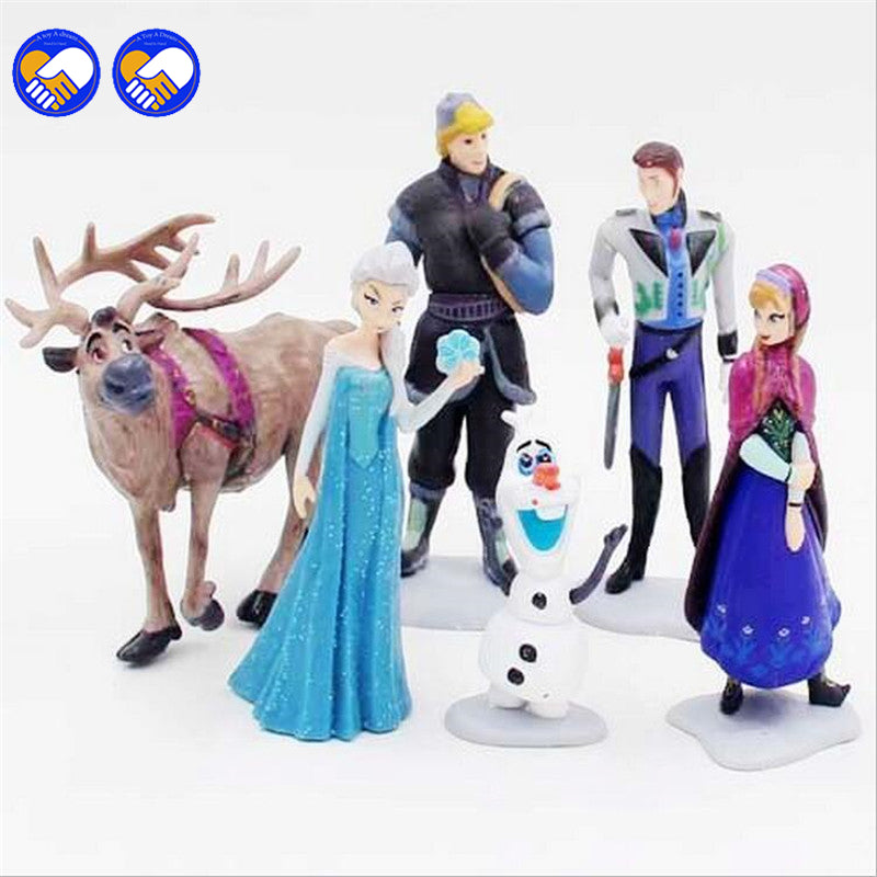 6 Pcs/Sets Elsa And Anna Figures