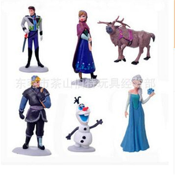 6 Pcs/Sets Elsa And Anna Figures