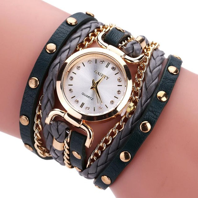 Women's Watches  Reloj Mujer  Fashion Casual  Glass   Quartz Wristwatches   Leather Bracelet  Ladies   Watch