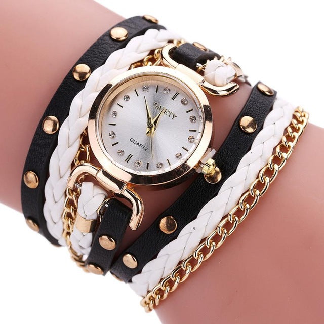 Women's Watches  Reloj Mujer  Fashion Casual  Glass   Quartz Wristwatches   Leather Bracelet  Ladies   Watch