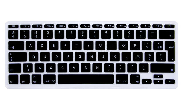 HRH French UK/EU Silicone Soft Color AZERTY Keyboard Cover Skin Protector For Apple Mac MacBook Air 11