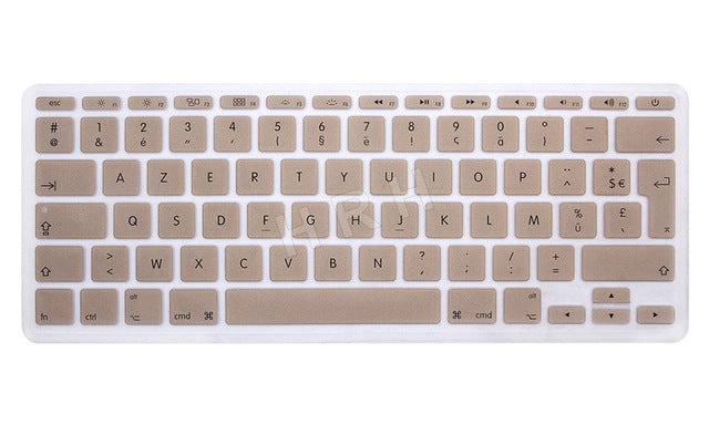 HRH French UK/EU Silicone Soft Color AZERTY Keyboard Cover Skin Protector For Apple Mac MacBook Air 11