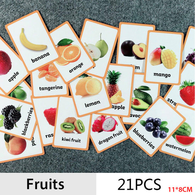 Children Baby English Learning Word Card Pocket Flash  Learning Montessori Educational Toys Word Table Game Card for kids