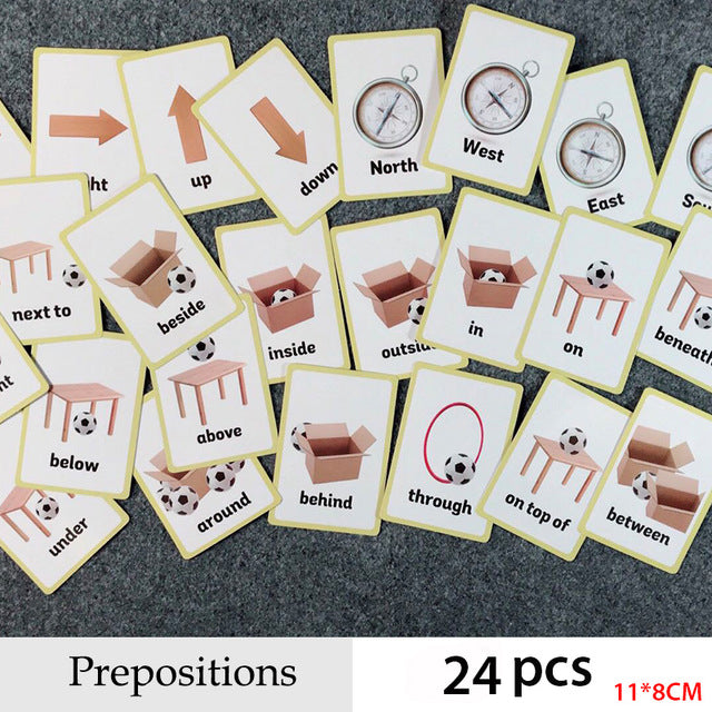 Children Baby English Learning Word Card Pocket Flash  Learning Montessori Educational Toys Word Table Game Card for kids