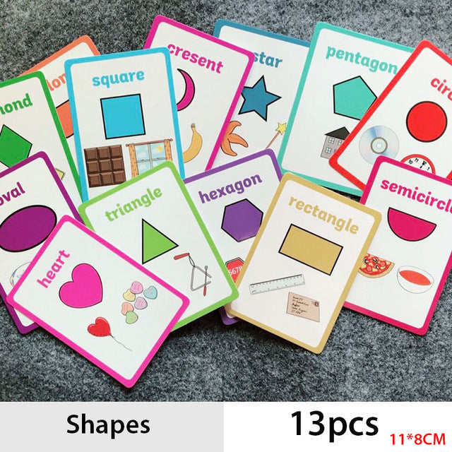 Children Baby English Learning Word Card Pocket Flash  Learning Montessori Educational Toys Word Table Game Card for kids