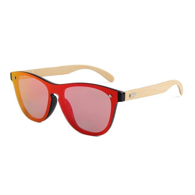 Wooden UV400 Mirror Tint Bamboo Sunglasses