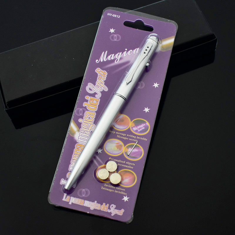 Magic LED UV Light Ballpoint Pen with Invisible Ink  Secret Spy Pen Novelty Item For Gifts School Office Supplies