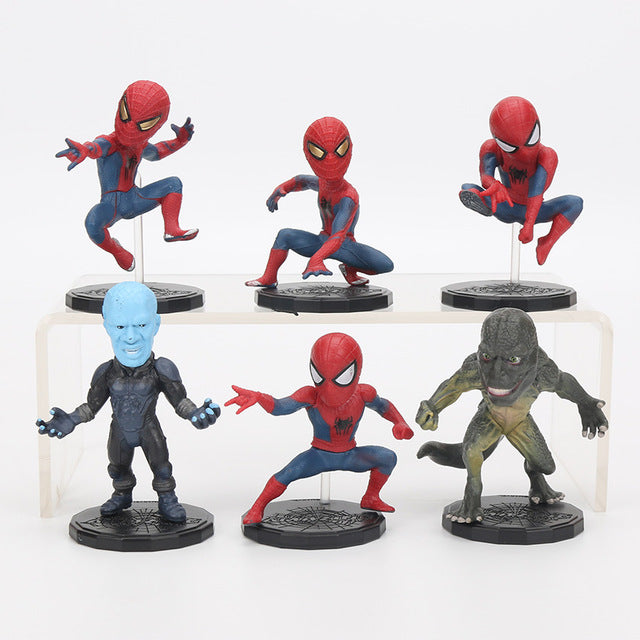 8cm anime Marvel the avengers the amazing Spiderman Electro Lizard Figure Toy PVC Action Toys Figure Collection model