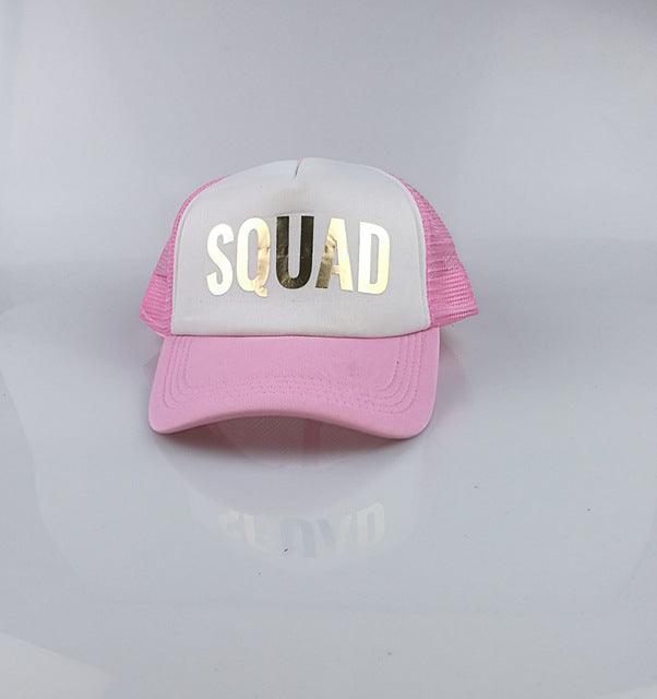 C&Fung SQUAD BRIDE TEAM BRIDE trucker hats basebal Caps for wedding party gold glitter pink mesh hats Summer style