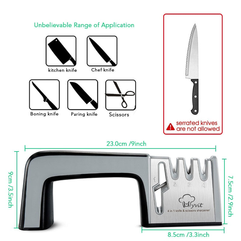 4-in-1 Diamond Coated Ceramic Magnetic Knife Sharpener