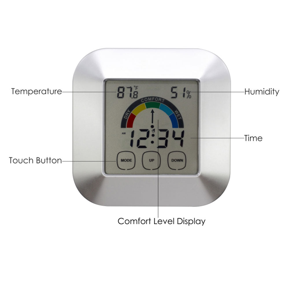 Electronic LCD Display Indoor Weather Station and Alarm Clock