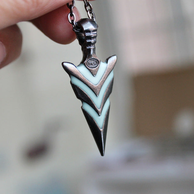 Luminous Glow-in-the-Dark Knights Spear Head Necklace