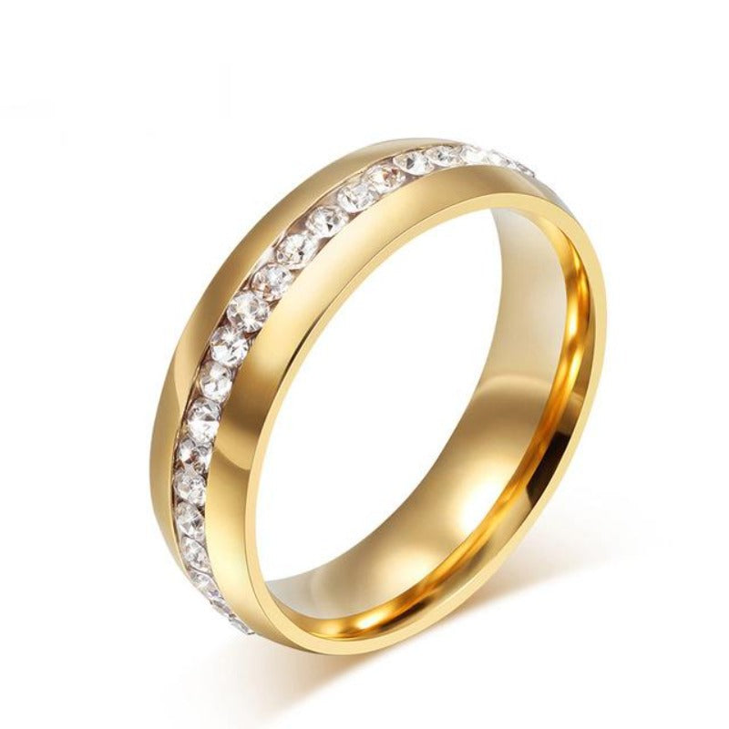 ZORCVENS New Fashion Crystal Rings for Women Gold Color Color Stainless Steel Jewerly Gifts