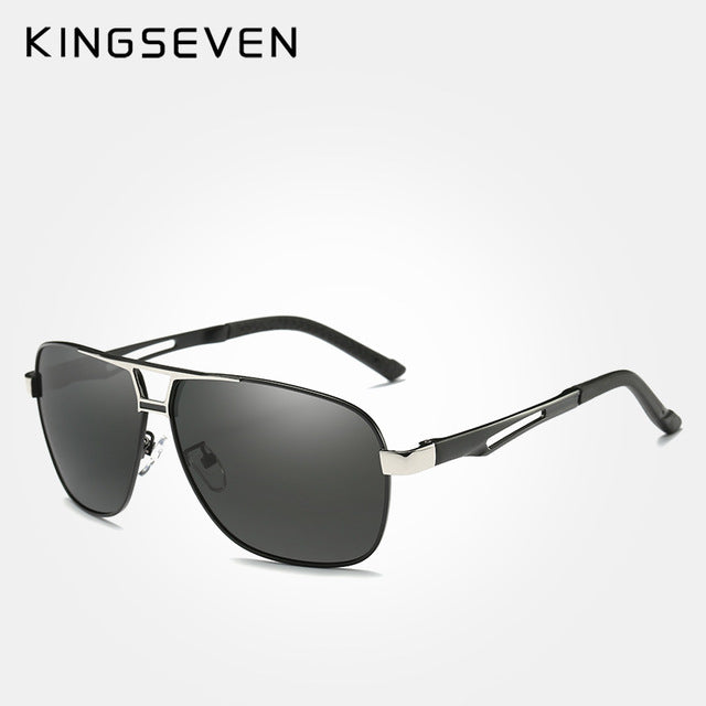 KINGSEVEN Sunglasses Men Polarized Square Lens Brand Designer Driving Sun glasses Aluminum Classic Frame Oculos De Sol 7821