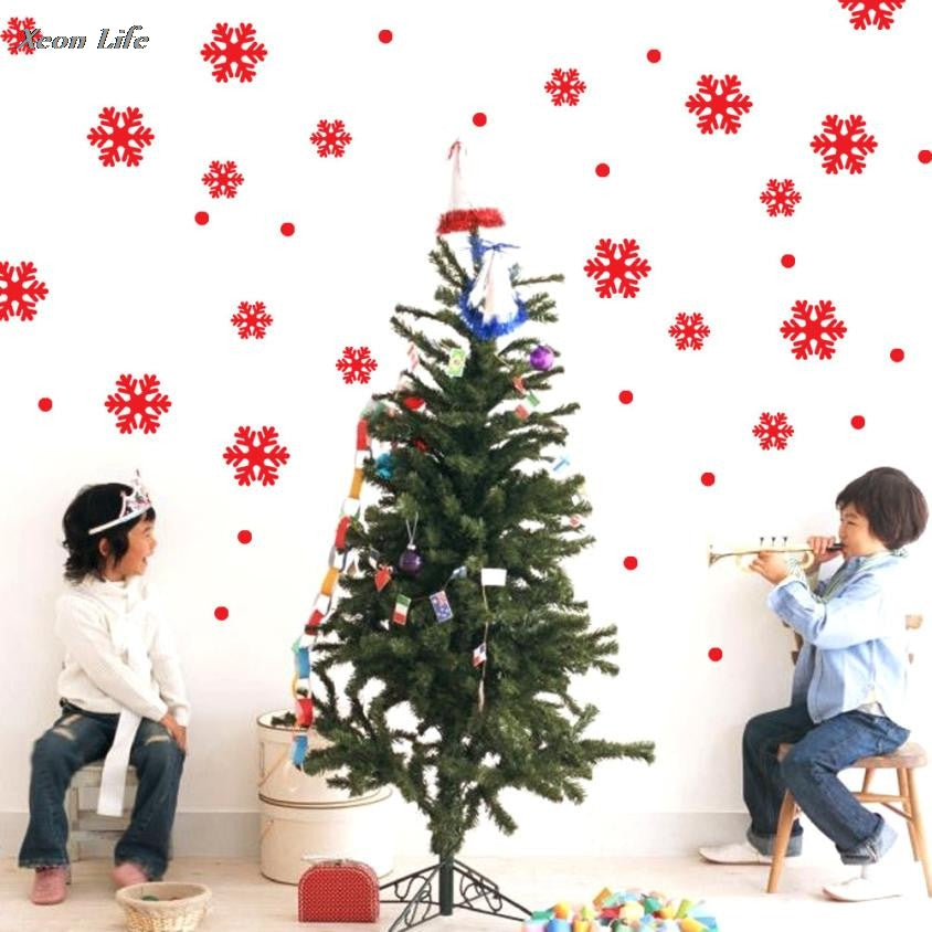 ISHOWTIENDA Wall Window Stickers Angel Snowflake Christmas Xmas Vinyl Art Decoration Decals