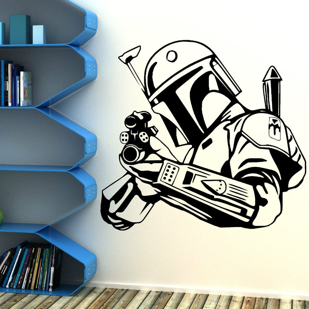 Creative Special Star Wars Bobba Fett Bounty Hunter Silhouette Wall Sticker Vinyl Art Wall Sticker Home Decor Wallpaper Y-847