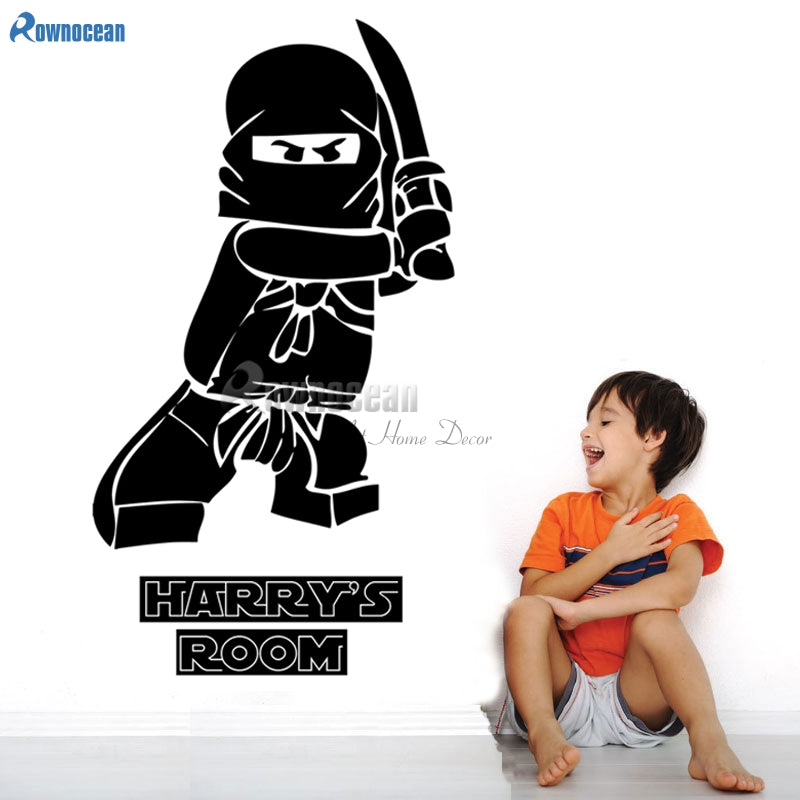 Superhero Ninjago Personalised Children's Bedroom Decor Vinyl Wall Sticker Ninga Wallpaper for Boy's Bedroom N24