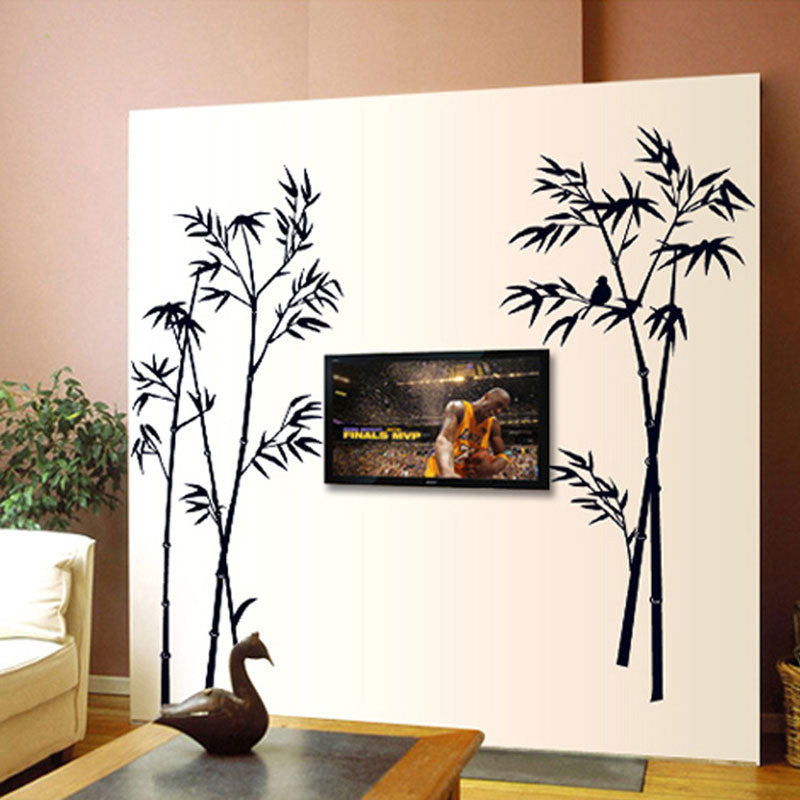 Black Bamboo Wall Stickers Art DIY Wall Stickers Home Decor Living Room Bedroom Autocollant Mural Background Stickers