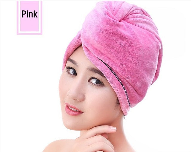 LDAJMW Microfiber Quickly Dry Hair Womens Girls Lady's Cap Drying Towel Head Wrap Hat Bath Towel Hair Dry Cap Salon Towel