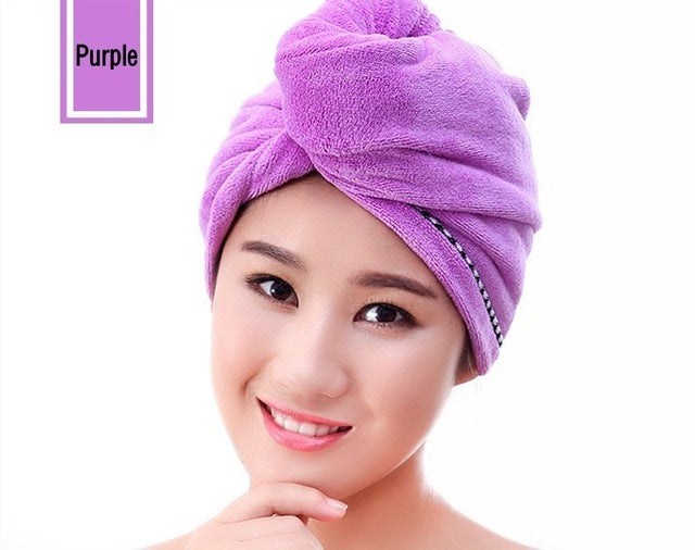 LDAJMW Microfiber Quickly Dry Hair Womens Girls Lady's Cap Drying Towel Head Wrap Hat Bath Towel Hair Dry Cap Salon Towel