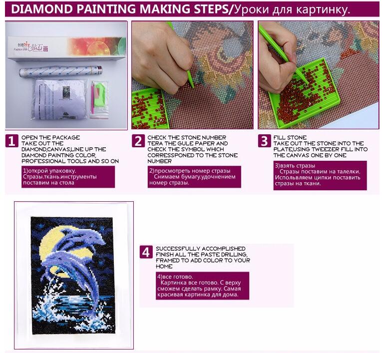 Animal Cat 5D Cross Stitch DYI Diamond Painting Rhinestones Embroidery Set Canvas