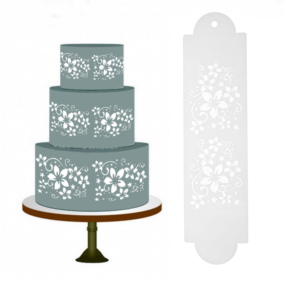 2 Piece: Plastic Printing Cake Fondant Mold Stencil