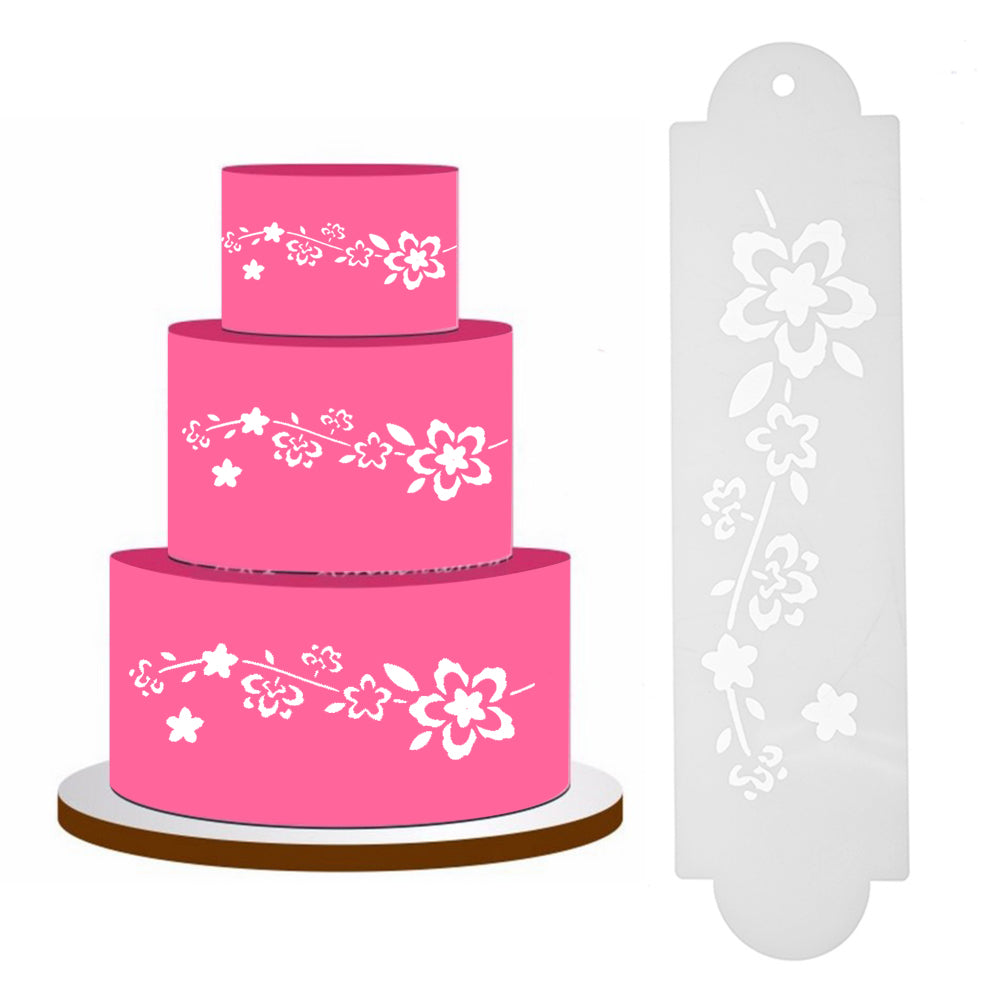 2 Piece: Plastic Printing Cake Fondant Mold Stencil