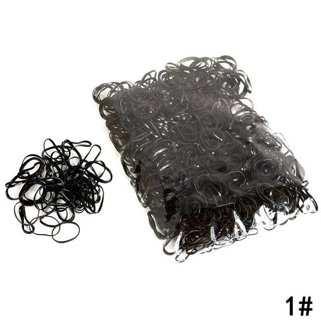 Fashion about 1000Pcs/Bag Girls Colorful Hair Rope Ponytail Holder Elastic Hair Bands Braids Plaits Mini Hair Rope
