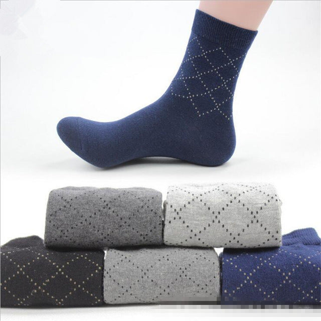 5 Pack: Men's Cotton Business Dress Socks