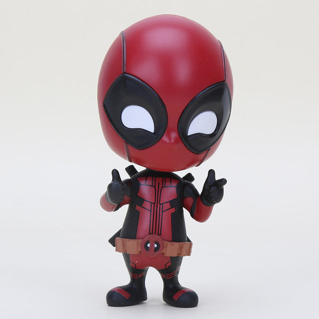 Marvel 13styles 10cm Deadpool Figure Bobble-Head 1/10 scale painted Deadpool spider man Black Panther Doll PVC action figure toy