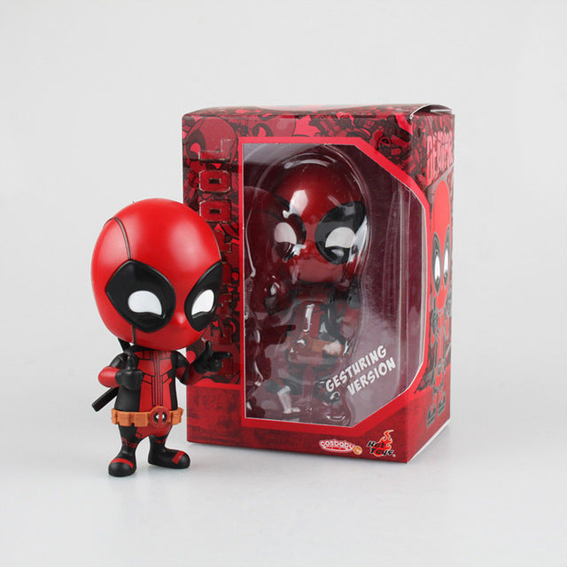 Marvel 13styles 10cm Deadpool Figure Bobble-Head 1/10 scale painted Deadpool spider man Black Panther Doll PVC action figure toy