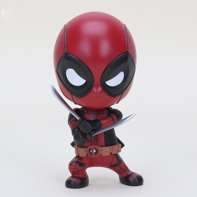 Marvel 13styles 10cm Deadpool Figure Bobble-Head 1/10 scale painted Deadpool spider man Black Panther Doll PVC action figure toy