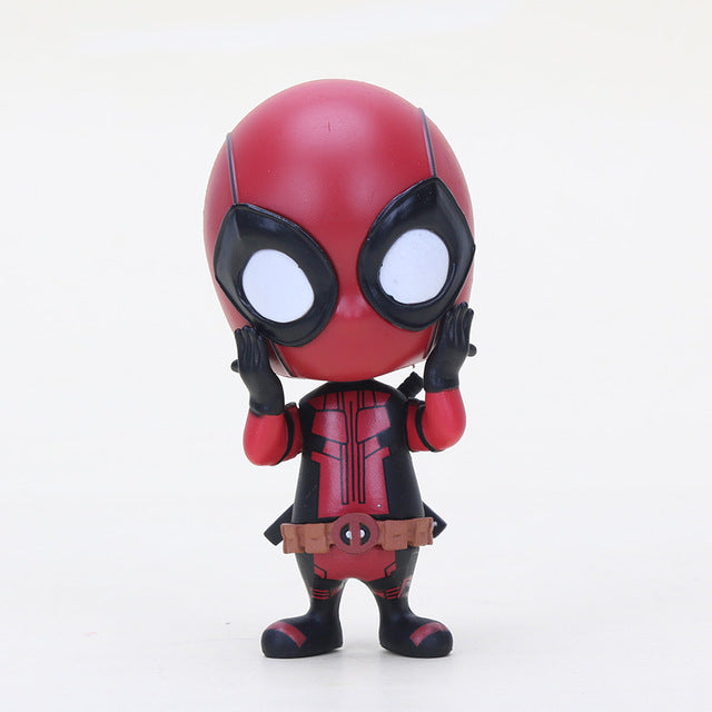 Marvel 13styles 10cm Deadpool Figure Bobble-Head 1/10 scale painted Deadpool spider man Black Panther Doll PVC action figure toy