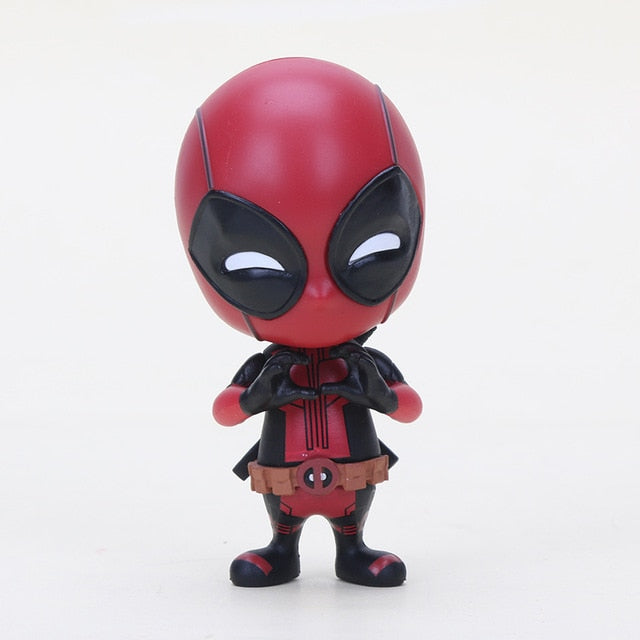 Marvel 13styles 10cm Deadpool Figure Bobble-Head 1/10 scale painted Deadpool spider man Black Panther Doll PVC action figure toy