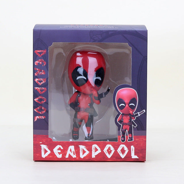 Marvel 13styles 10cm Deadpool Figure Bobble-Head 1/10 scale painted Deadpool spider man Black Panther Doll PVC action figure toy