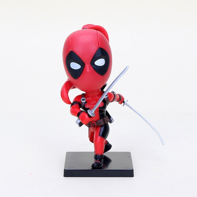 Marvel 13styles 10cm Deadpool Figure Bobble-Head 1/10 scale painted Deadpool spider man Black Panther Doll PVC action figure toy